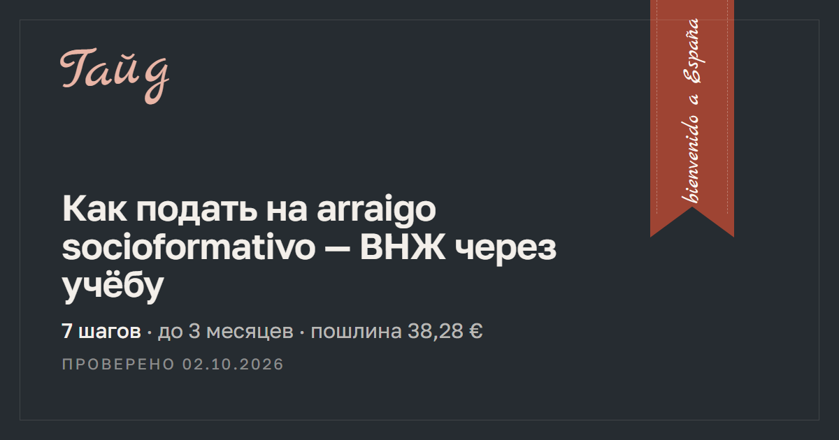 Как подать на arraigo socioformativo — ВНЖ через учёбу — гайд Relotus