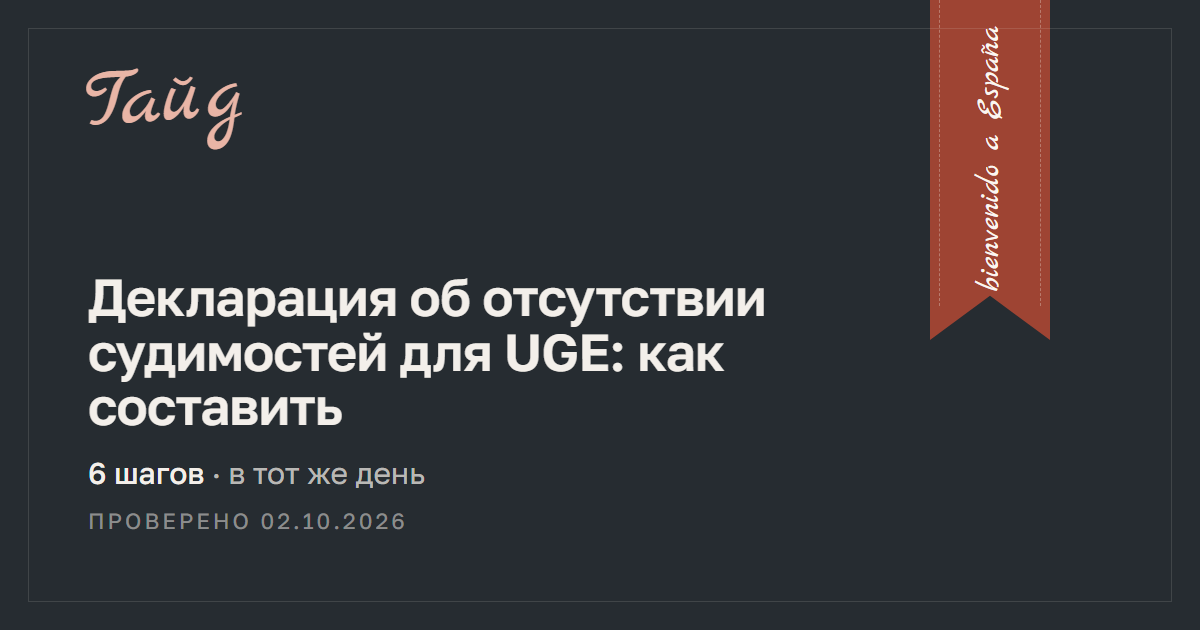 Декларация об отсутствии судимостей для UGE: как составить — гайд Relotus