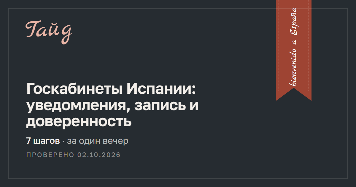 Госкабинеты Испании: уведомления, запись и доверенность — гайд Relotus
