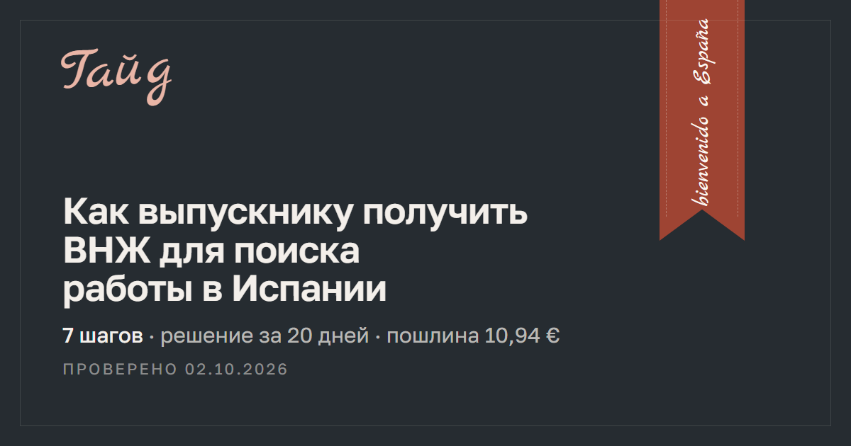 Как выпускнику получить ВНЖ для поиска работы в Испании — гайд Relotus