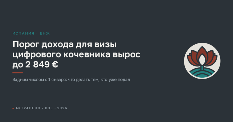 Порог дохода для визы цифрового кочевника вырос до 2 849 € — задним числом с 1 января