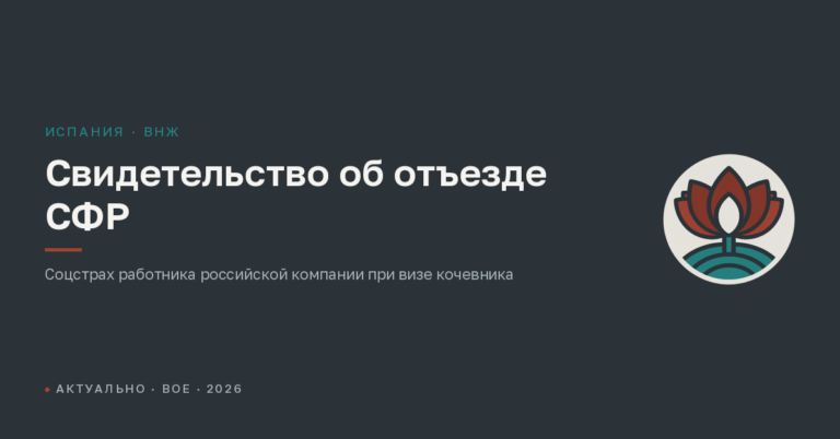 Свидетельство об отъезде из СФР для ВНЖ цифрового кочевника в Испании