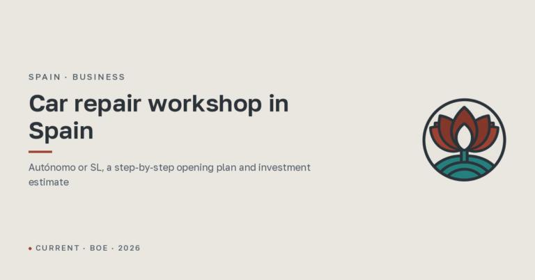 How to open a car repair workshop in Spain: workshop registration, the plate and requirements in 2026