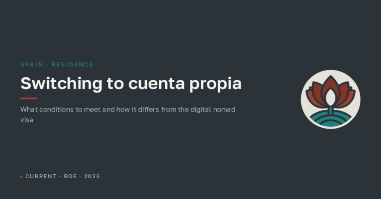 Modifying a Spanish residence permit to self-employed (cuenta propia)