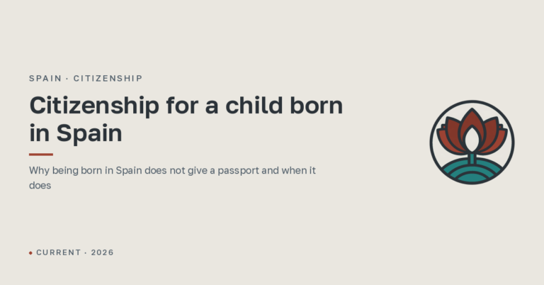 Citizenship for a child born in Spain