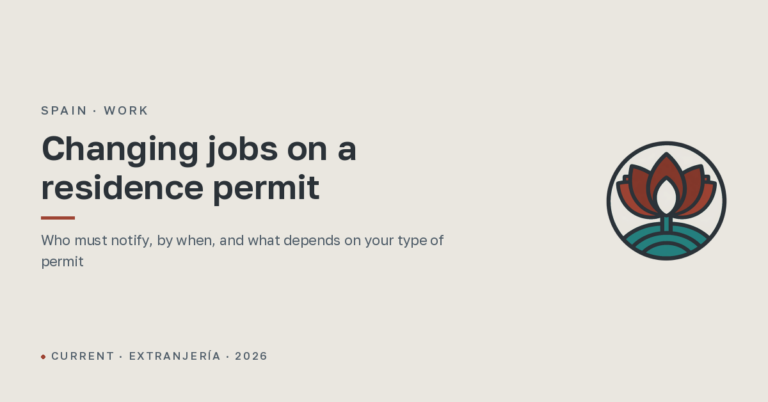 How to notify Extranjería of a change of job in Spain