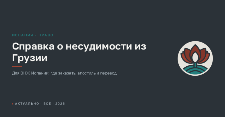Справка о несудимости из Грузии для ВНЖ Испании