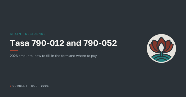 Tasa 790-012 and 790-052 in Spain: how to fill in and pay the fees