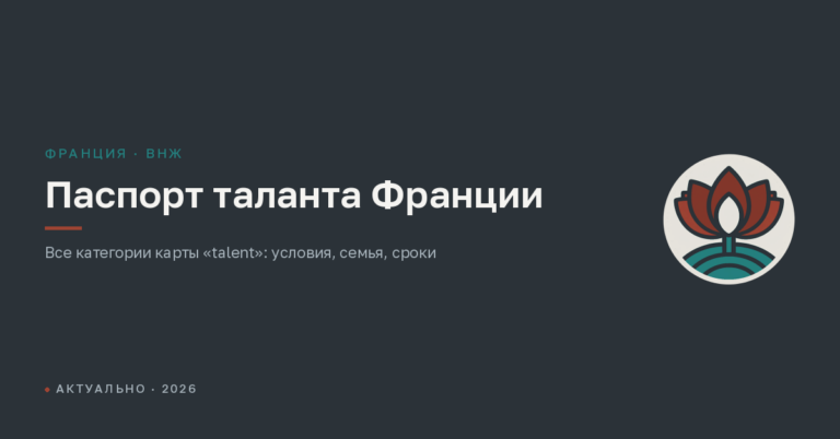 Паспорт таланта Франции: все категории, условия и как получить в 2026 году
