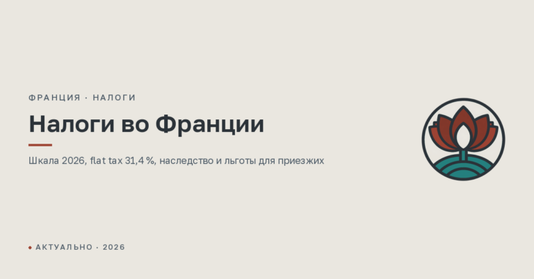Налоги во Франции для физических лиц в 2026 году: ставки, наследство, льготы