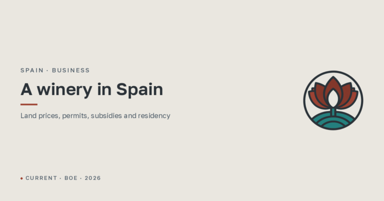 A winery in Spain as a business: land prices, permits, subsidies and residency
