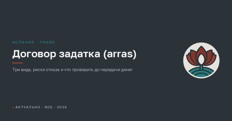 Договор задатка (arras) в Испании: три вида, риски и что проверить до подписания