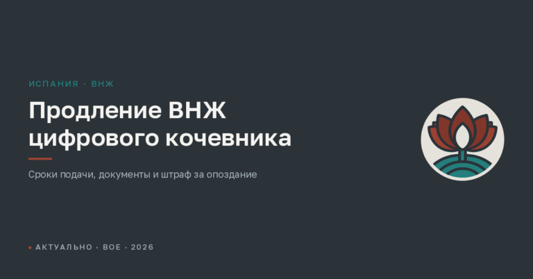 Продление ВНЖ цифрового кочевника в Испании: сроки подачи и документы в 2026 году