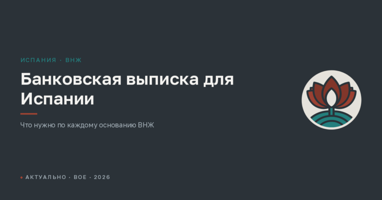 Банковская выписка для визы и ВНЖ Испании: что нужно по каждому основанию