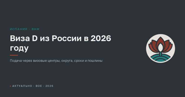 Консульство Испании в Москве: как подать на визу D в 2026 году