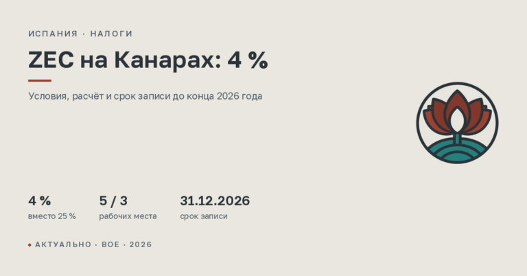 Особая зона ZEC на Канарах: налог на прибыль 4 % — условия, расчёт, кому подходит