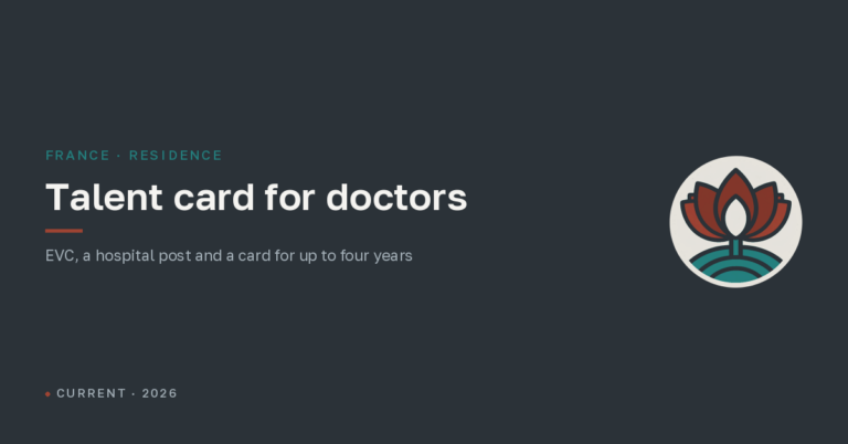 French talent card for doctors and pharmacists: EVC, hospital post, card for up to 4 years