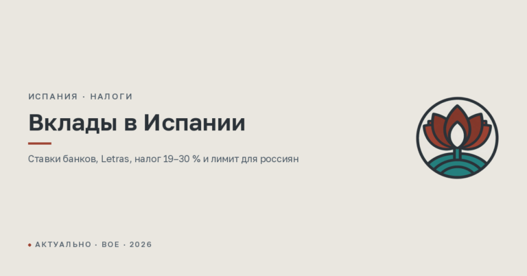Вклады в Испании в 2026 году: ставки банков, налог и лимит для россиян