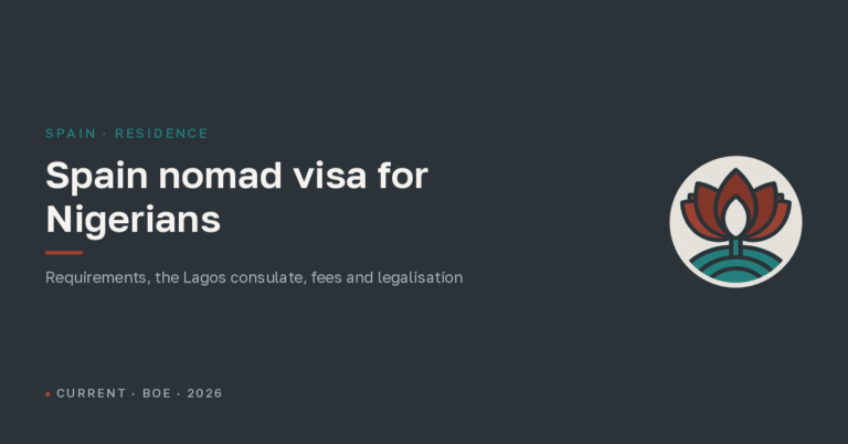Spain digital nomad visa for Nigerians in 2026: requirements, the Lagos consulate, fees and legalisation