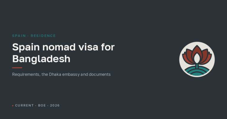 Spain digital nomad visa for Bangladeshi citizens in 2026: requirements, the Dhaka embassy and documents