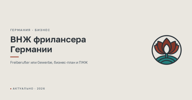 ВНЖ фрилансера и предпринимателя в Германии в 2026 году: Freiberufler, Gewerbe и путь к ПМЖ